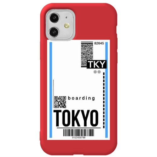Apple iPhone 11  Tokyo Boarding Red Colored Silicone TPU Θήκη