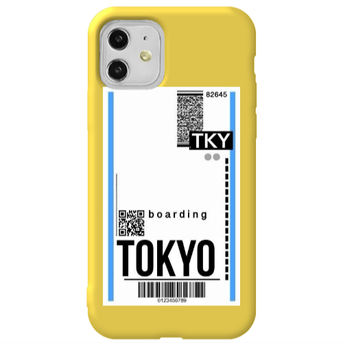 Apple iPhone 11  Tokyo Boarding Yellow Colored Silicone TPU Θήκη