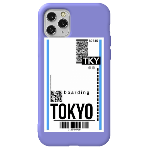 Apple iPhone 11 Pro Tokyo Boarding Purple Colored Silicone TPU Θήκη