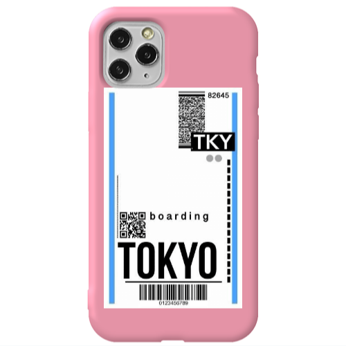 Apple iPhone 11 Pro Tokyo Boarding Pink Colored Silicone TPU Θήκη