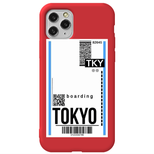 Apple iPhone 11 Pro Tokyo Boarding Red Colored Silicone TPU Θήκη