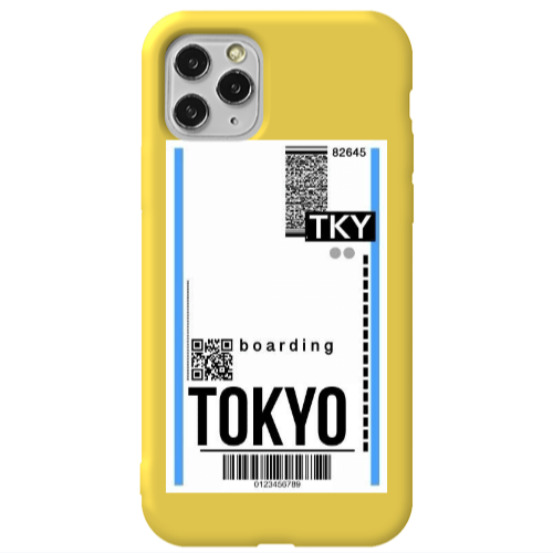 Apple iPhone 11 Pro Tokyo Boarding Yellow Colored Silicone TPU Θήκη