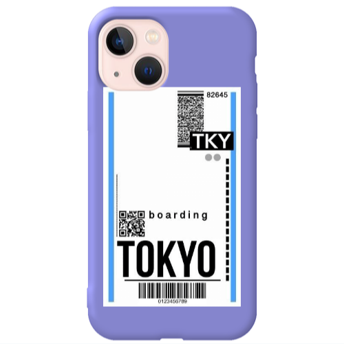 Apple iPhone 13 Tokyo Boarding Purple Colored Silicone TPU Θήκη