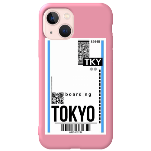 Apple iPhone 13 Tokyo Boarding Pink Colored Silicone TPU Θήκη
