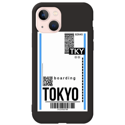 Apple iPhone 13 Tokyo Boarding Black Colored Silicone TPU Θήκη