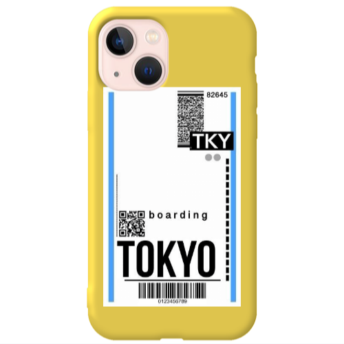 Apple iPhone 13 Tokyo Boarding Yellow Colored Silicone TPU Θήκη