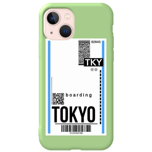 Apple iPhone 13 Tokyo Boarding Light Green Colored Silicone TPU Θήκη