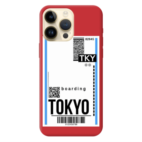 Apple iPhone 13 Pro Max Tokyo Boarding Red Colored Silicone TPU Θήκη