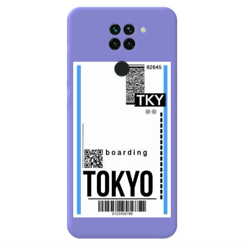 Xiaomi Redmi Note 9 Tokyo Boarding Purple Colored Silicone TPU Θήκη