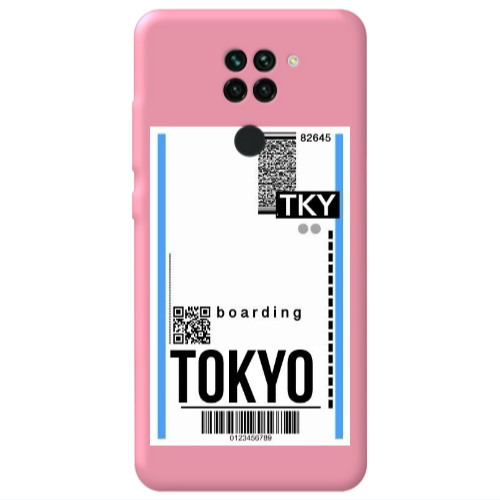 Xiaomi Redmi Note 9 Tokyo Boarding Pink Colored Silicone TPU Θήκη