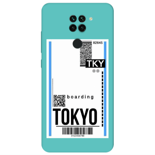 Xiaomi Redmi Note 9 Tokyo Boarding Turquoise Colored Silicone TPU Θήκη