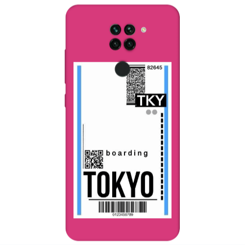 Xiaomi Redmi Note 9 Tokyo Boarding Fuchsia Colored Silicone TPU Θήκη