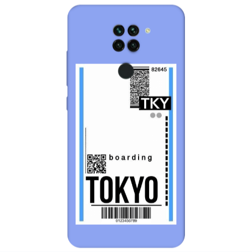 Xiaomi Redmi Note 9 Tokyo Boarding Light Purple Colored Silicone TPU Θήκη