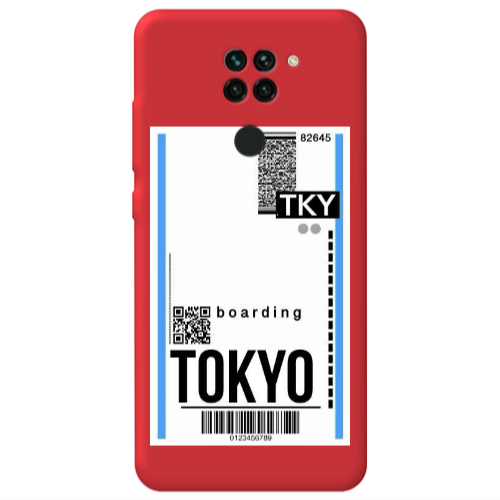 Xiaomi Redmi Note 9 Tokyo Boarding Red Colored Silicone TPU Θήκη