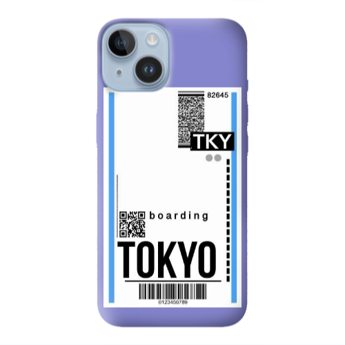 Apple iPhone 14 Plus Tokyo Boarding Purple Colored Silicone TPU Θήκη