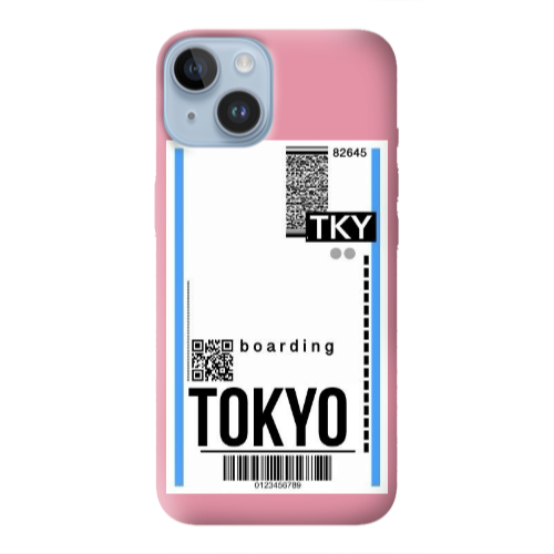Apple iPhone 14 Plus Tokyo Boarding Pink Colored Silicone TPU Θήκη