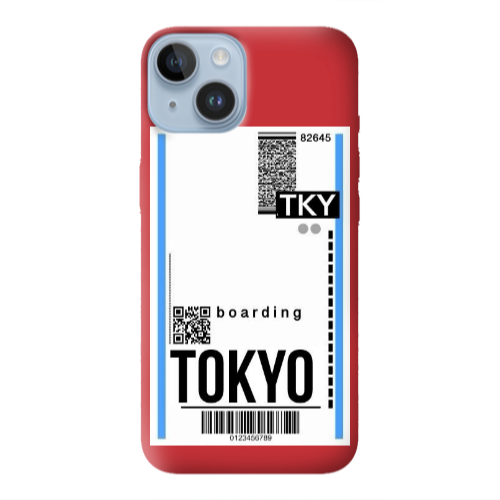 Apple iPhone 14 Plus Tokyo Boarding Red Colored Silicone TPU Θήκη
