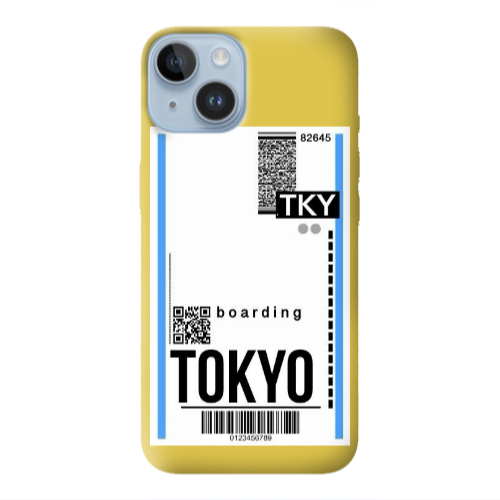 Apple iPhone 14 Plus Tokyo Boarding Yellow Colored Silicone TPU Θήκη