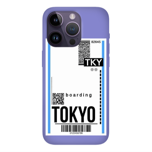 Apple iPhone 14 Pro  Tokyo Boarding Purple Colored Silicone TPU Θήκη