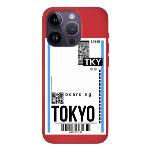 Apple iPhone 14 Pro  Tokyo Boarding Red Colored Silicone TPU Θήκη
