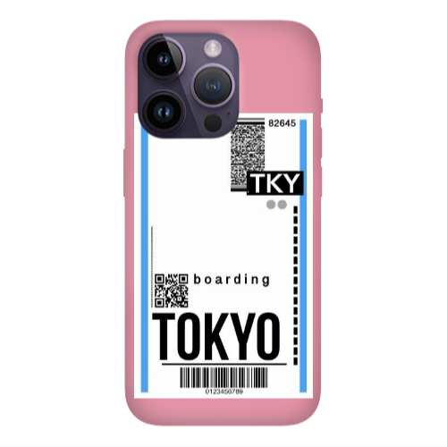 Apple iPhone 14 Pro Max Tokyo Boarding Pink Colored Silicone TPU Θήκη