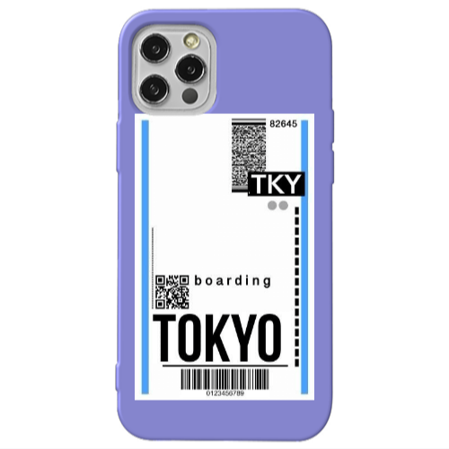 Apple iPhone 13 Pro Tokyo Boarding Purple Colored Silicone TPU Θήκη