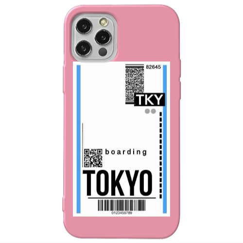 Apple iPhone 13 Pro Tokyo Boarding Pink Colored Silicone TPU Θήκη