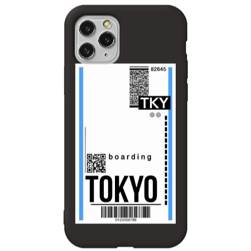 Apple iPhone 11 Pro Max Tokyo Boarding Black Colored Silicone TPU Θήκη
