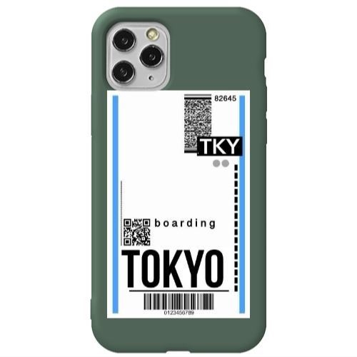 Apple iPhone 11 Pro Max Tokyo Boarding Dark Green Colored Silicone TPU Θήκη
