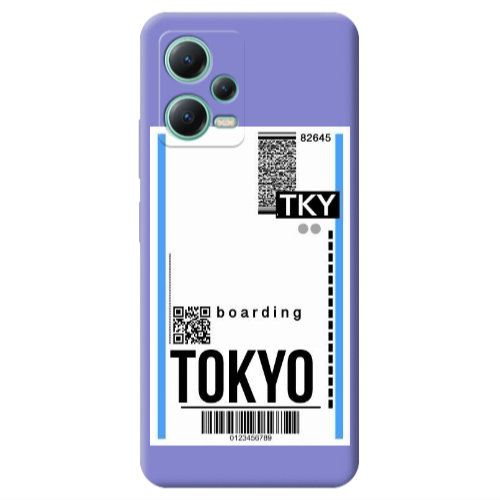 Xiaomi Redmi Note 12 Pro 5G Tokyo Boarding Purple Colored Silicone TPU Θήκη