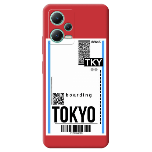 Xiaomi Redmi Note 12 Pro 5G Tokyo Boarding Red Colored Silicone TPU Θήκη