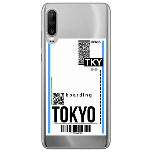 Huawei P30 Tokyo Boarding Transparent Silicone TPU Θήκη