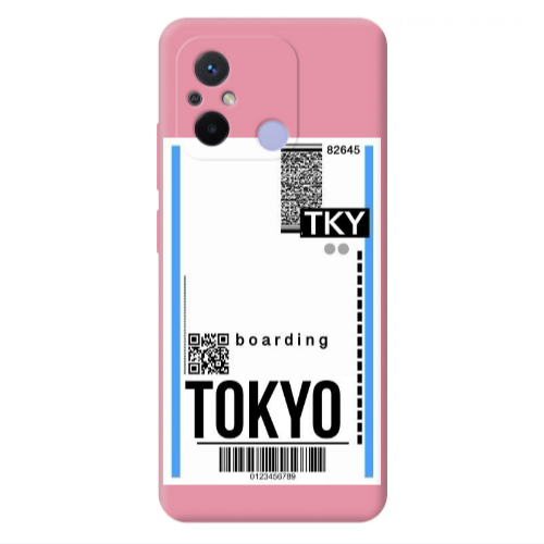 Xiaomi Redmi 12C Tokyo Boarding Pink Colored Silicone TPU Θήκη