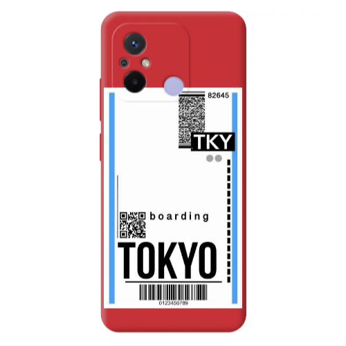 Xiaomi Redmi 12C Tokyo Boarding Red Colored Silicone TPU Θήκη
