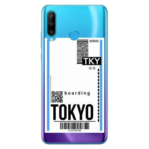 Huawei P30 Lite Tokyo Boarding Transparent Silicone TPU Θήκη