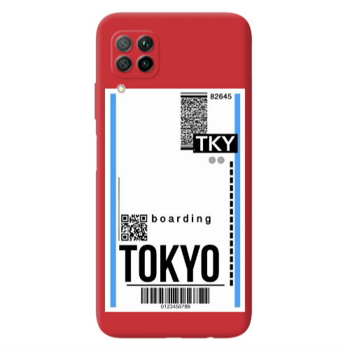 Huawei P40 Lite Tokyo Boarding Red Colored Silicone TPU Θήκη