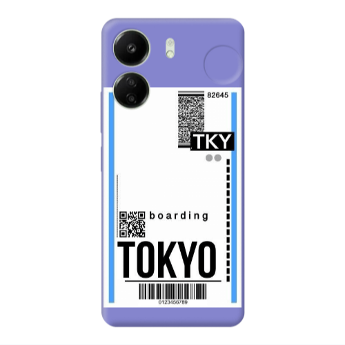 Xiaomi Redmi 13C Tokyo Boarding Purple Colored Silicone TPU Θήκη