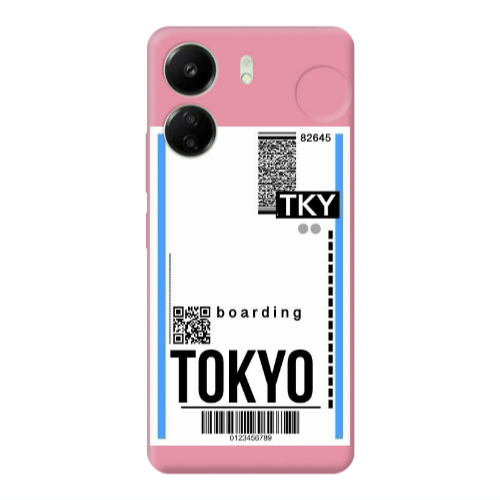 Xiaomi Redmi 13C Tokyo Boarding Pink Colored Silicone TPU Θήκη
