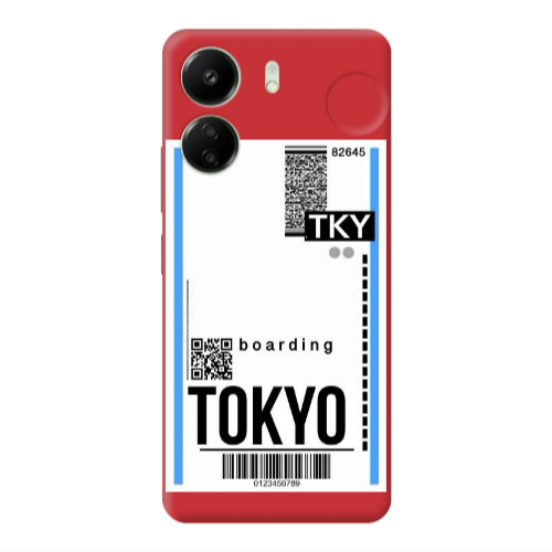 Xiaomi Redmi 13C Tokyo Boarding Red Colored Silicone TPU Θήκη