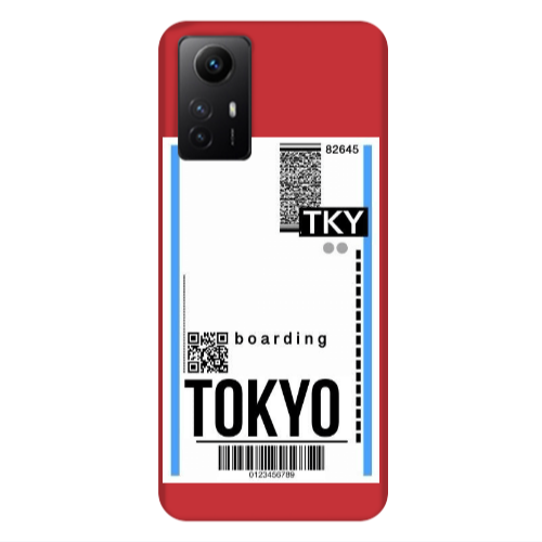 Xiaomi Redmi Note 12s Tokyo Boarding Red Colored Silicone TPU Θήκη