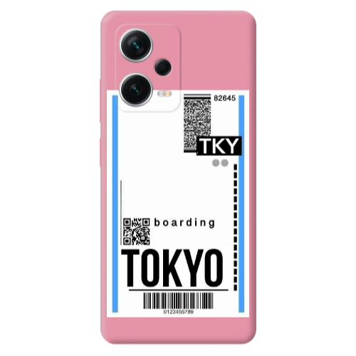 Xiaomi Poco X5 Tokyo Boarding Pink Colored Silicone TPU Θήκη