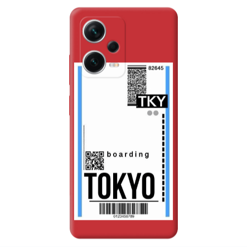Xiaomi Poco X5 Tokyo Boarding Red Colored Silicone TPU Θήκη