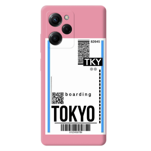 Xiaomi Poco X5 Pro Tokyo Boarding Pink Colored Silicone TPU Θήκη