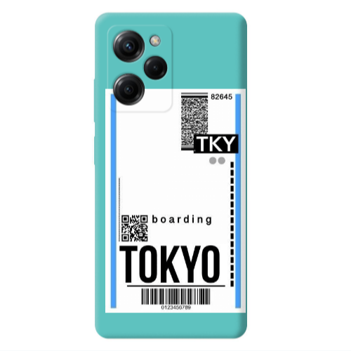 Xiaomi Poco X5 Pro Tokyo Boarding Turquoise Colored Silicone TPU Θήκη