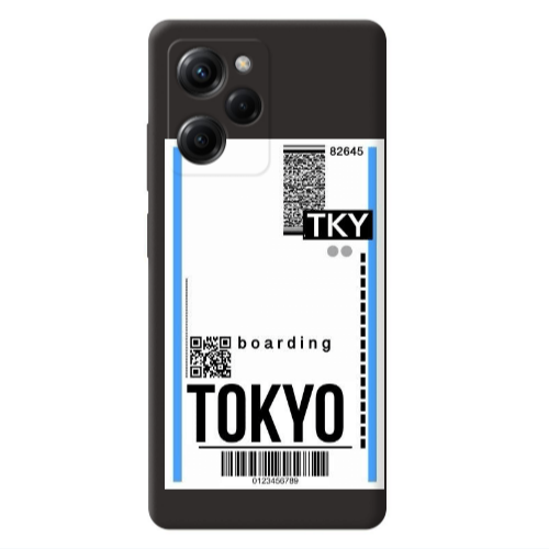Xiaomi Poco X5 Pro Tokyo Boarding Black Colored Silicone TPU Θήκη