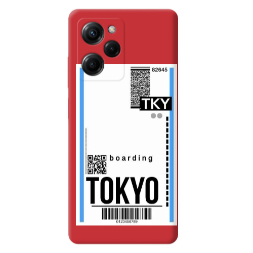 Xiaomi Poco X5 Pro Tokyo Boarding Red Colored Silicone TPU Θήκη