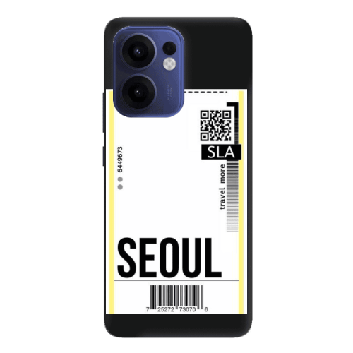 Oppo Reno 13 F Seoul Travel More Black Colored Silicone TPU Θήκη