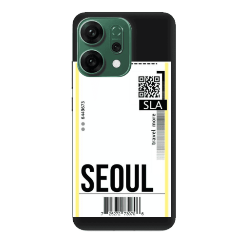 Oppo RENO 14 Seoul Travel More Black Colored Silicone TPU Θήκη