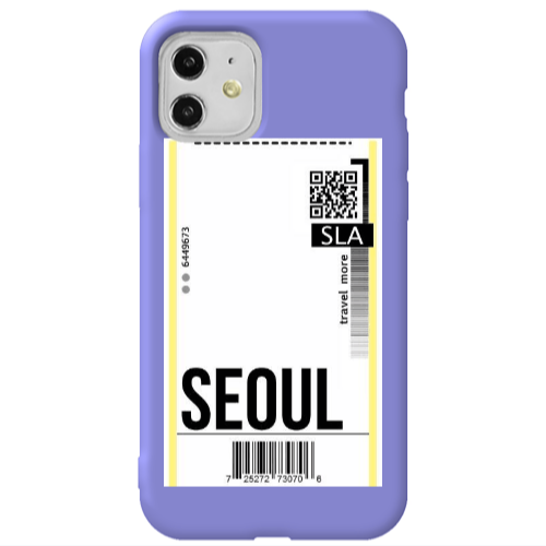 Apple iPhone 11  Seoul Travel More Purple Colored Silicone TPU Θήκη