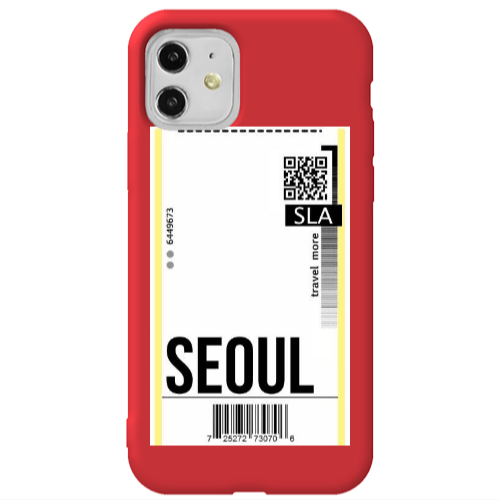 Apple iPhone 11  Seoul Travel More Red Colored Silicone TPU Θήκη